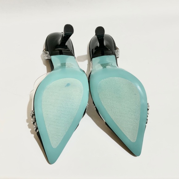 Betsey Johnson Dora Clear Slingback Black Dress Shoes Pointed Toe Pumps 7.5 - Picture 11 of 13